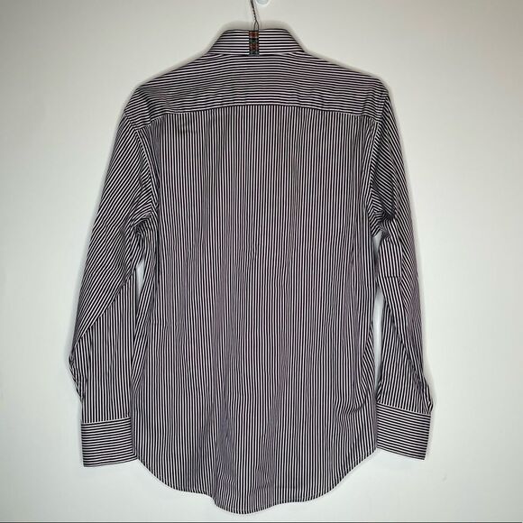 Robert Graham X Large Purple and White Striped LS Shirt100% Cotton - Picture 5 of 8